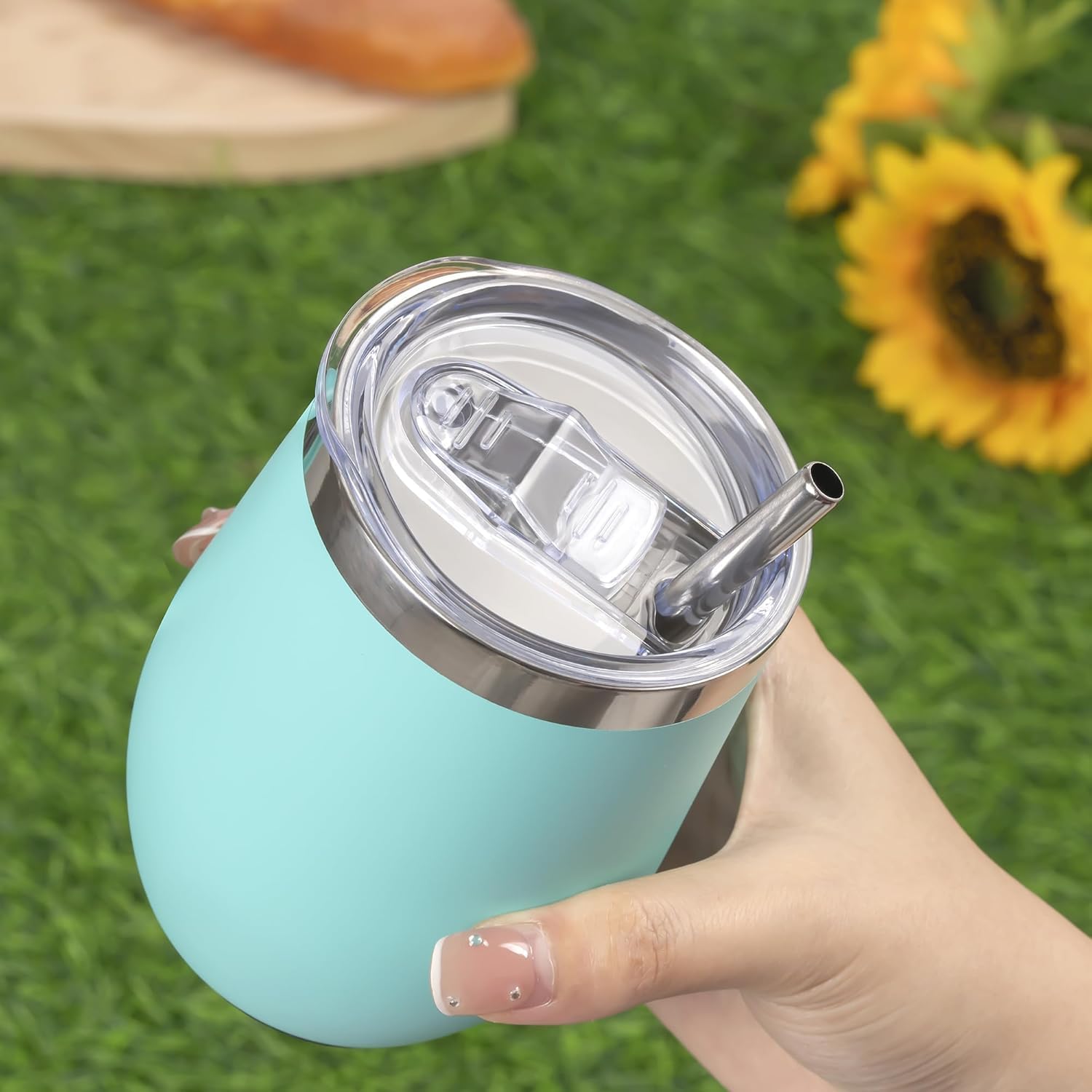 Wine Tumbler Lids, 2 Pack 12 oz Spill Proof 2.9 inch Diameter Lids for Wine Mugs Only - Image 3