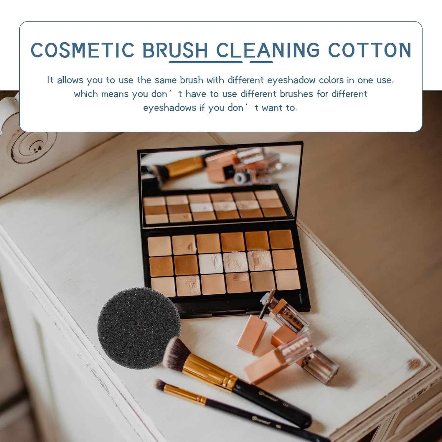15Pcs Dry Cleaning Sponges for Makeup Brushes Activated Carbon Scrubber Pads Quick-dry Cosmetic Brush Cleaner for Home and Travel Safe and Makeup Tool Cleaning Box
