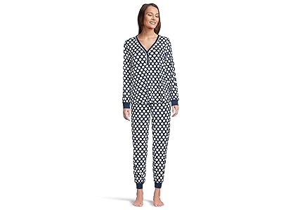 Kate Spade New York Long Sleeve Cozy Jersey Henley Jogger Set Women