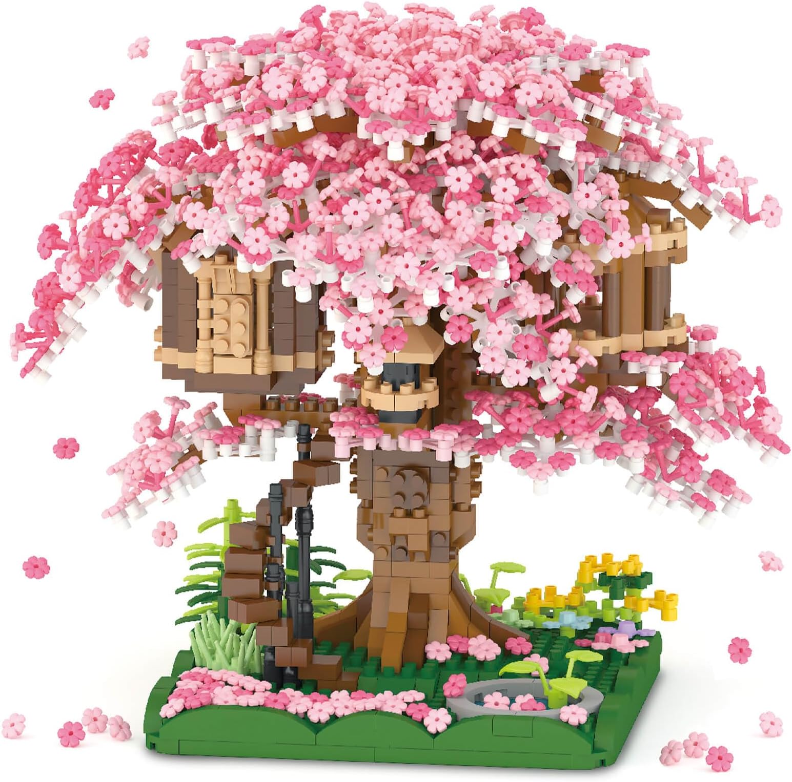 Vziimo Cherry Blossom Bonsai Tree Building Set, Japanese Sakura Tree House Model Sets for Adults, 2028Pcs Mini Micro Bricks Collectible Creative Gift for Teens Girls 14+
