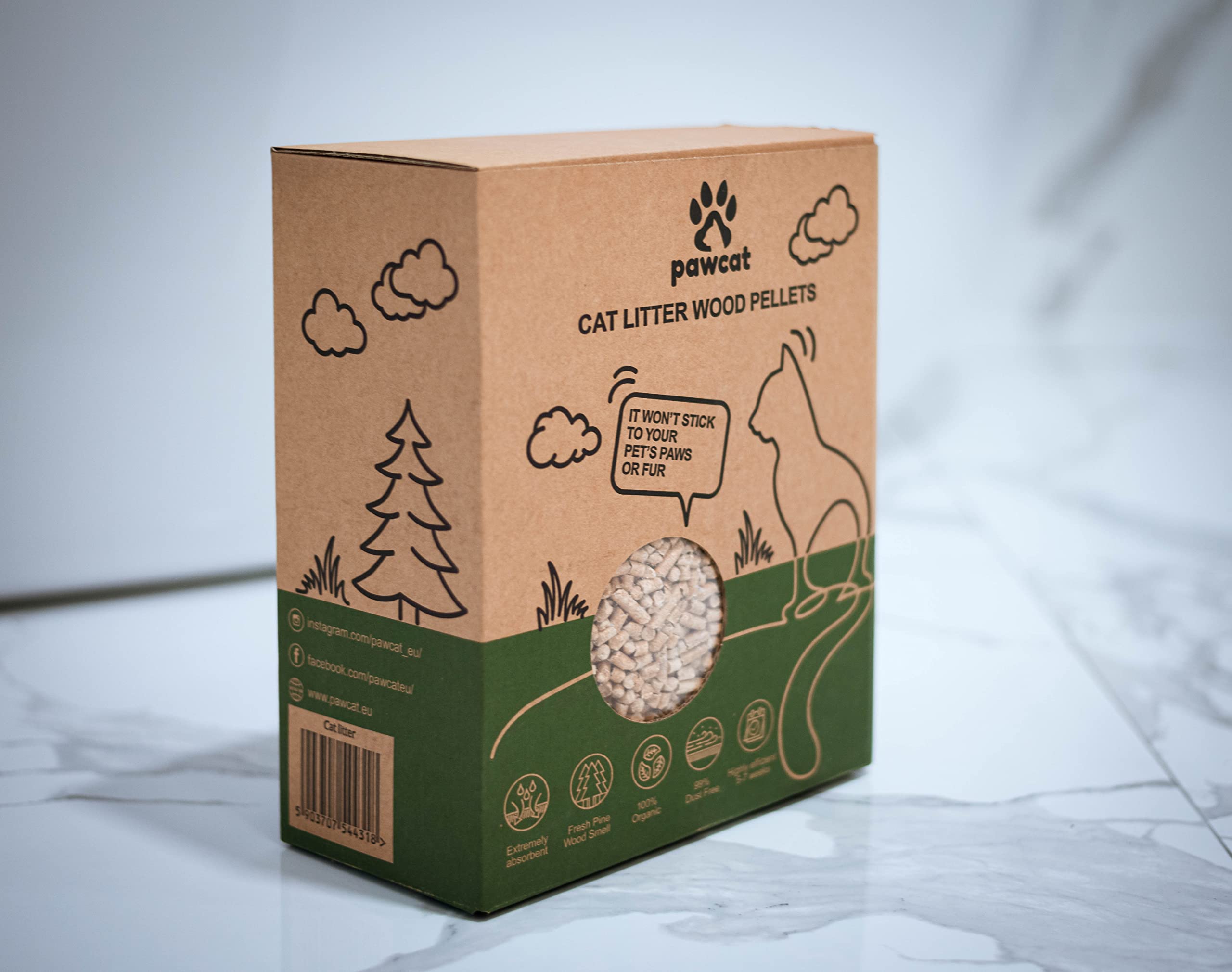 PAWCAT Katzenstreu Holz, Alternative Klumpstreu fr Katzen mit Duft,  Natrliche Holzstreu aus kologischen Kiefern-Holz Pellets, Katzenzubehr  Wohnung, 10 Liter (15KG / 30L) : Amazon.de: Haustier