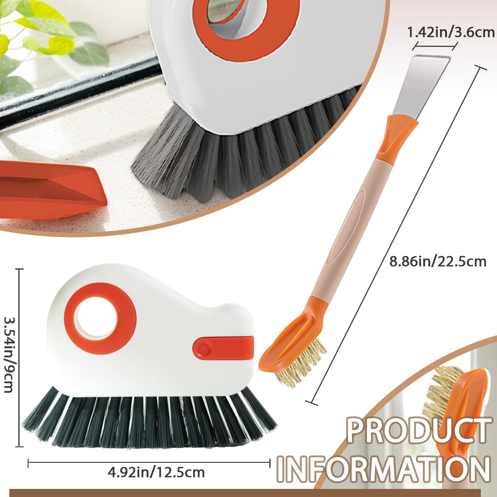 JIANGLAI Cleaning Brushes - 2 in 1 Window & Grout Cleaner -3