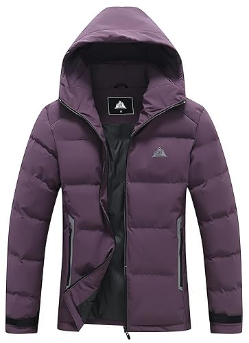 MOERDENG Women's Lightweight Full-Zip Puffer Jacket with Hood Quilted Warm
