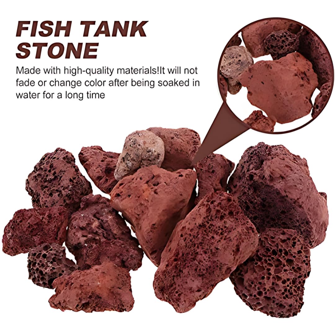 Red Lava Stone for Aquariums & Home Decor -8