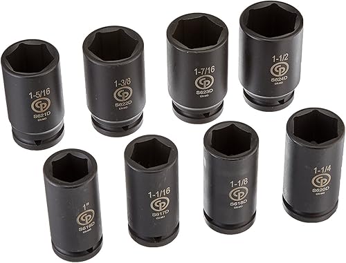 Miniatura 4 de Chicago Pneumatic SS2114D - Juego de llaves de vaso de impacto de 14 pulgadas, métrica, profunda, 6 puntos, juego de llaves de impacto (14 piezas)