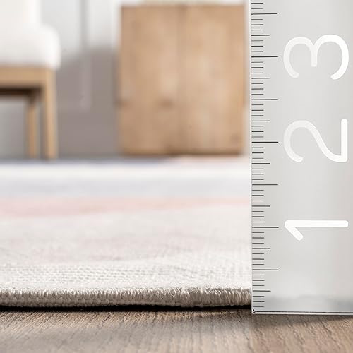 Miniatura 2 de nuLOOM Afton Modern Diamond - Alfombra lavable a máquina, 2 pies 6 pulgadas x 8 pies, color beige