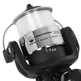 Fiberglass Fishing Pole - Strike Series Collapsible Rod and Spinning Reel Combo Gear for Catching Walleye, Bass, Trout, and More by Wakeman (Black)