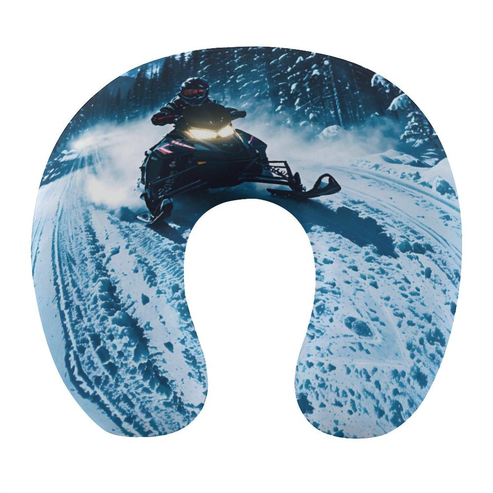MUSM Snowmobile Travel Pillow for Sleeping Comfortable Portable U Shaped Pillows for Airplane Car Train Lightweight Memory Foam Neck Pillow for Home Office Travelling