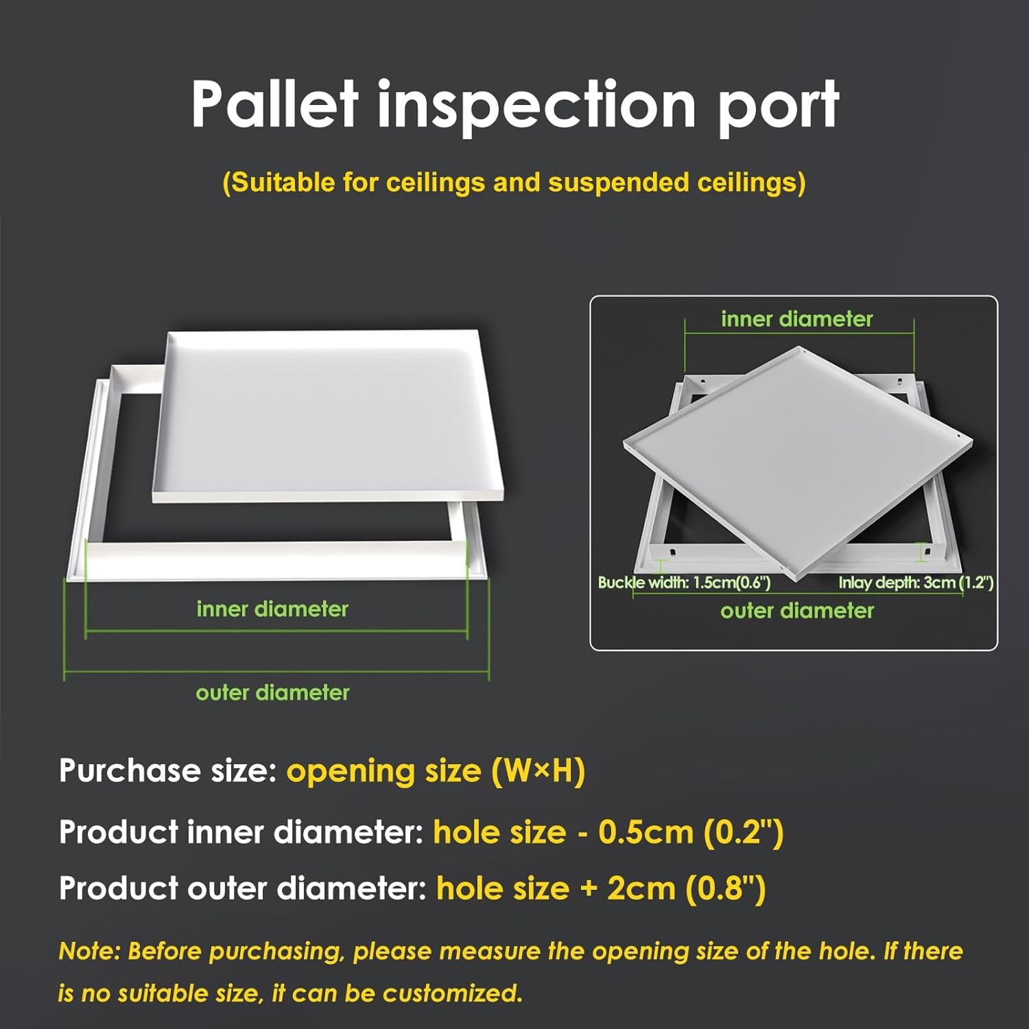 Invisible Ceiling Access Panel,Aluminum Alloy Utility Wall Cover Plate Plumbing Access, Flush Mount, Various, for HVAC/Electrical Maintenance