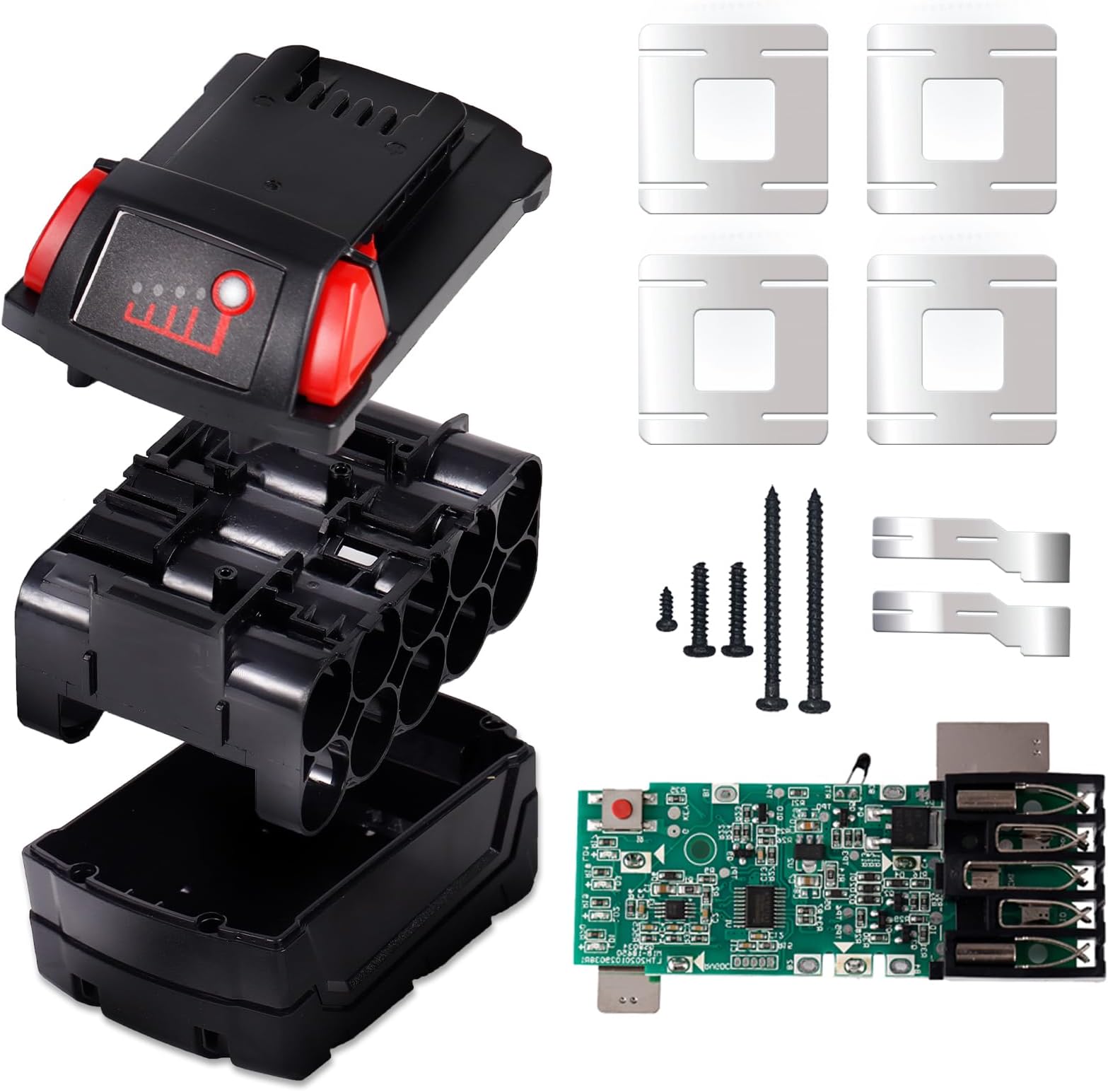 18V 10-Cell 3.0Ah 4.0Ah 5.0Ah 18650 Battery Case Replacement for Milwaukee M18 Battery Broken Plastic Case Replacement Part DIY Repair Rebuild Kit (No Battery Cell)