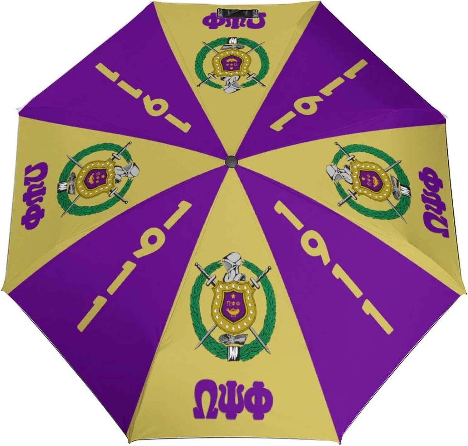 Omega Psi Phi Umbrella, OPP Paraphernalia Sunshade,1911 Purple Golden Idea Gifts Omega psi phi paraphernalia Man Cave Party Birthday 22.4 * 38.6IN
