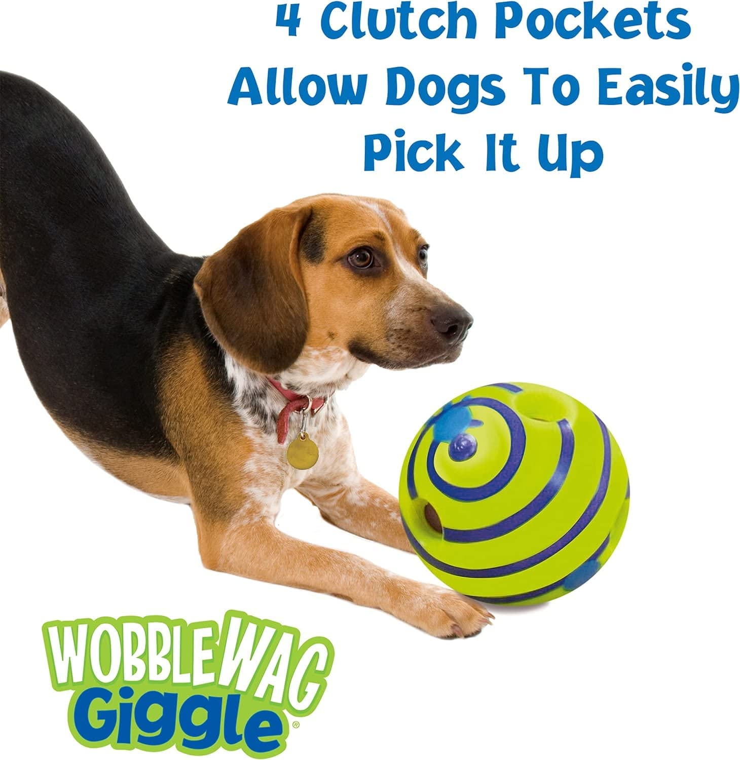 Pawsindia Original Wobble Wag Interactive Fun Dog Toy with Fun Giggle Sounds When Rolled or Shaken for Small, Medium and Large Breeds Dog Ball (Green, Wobble Wag Giggle Ball) 2