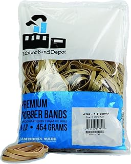 Rubber Bands, Rubber Band Depot, Size #64, Approximately 320 Rubber Bands Per Bag, Rubber Band Measurements: 3-1/2" x 1/...