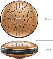 LEKATO 6" Acél Tongue Drum – 11 Hang, D Hangnem, Arany Gyöngyház, Tárolótáskával, Relaxációhoz és Hangterápiához 7