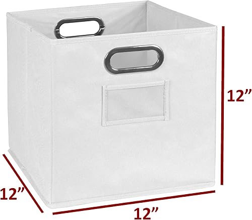 Miniatura 5 de Niche Cubo - Juego de 2 contenedores plegables de tela, color blanco