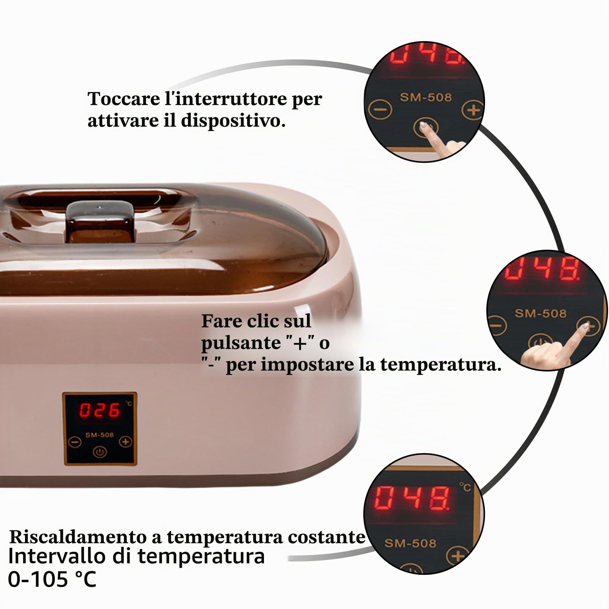 Paraffina Bath,4000ml scalda paraffina mani piedi professionale for Hands and Feet,include cera di paraffina per bagno di paraffina,Bagno di paraffina con tecnologia LED