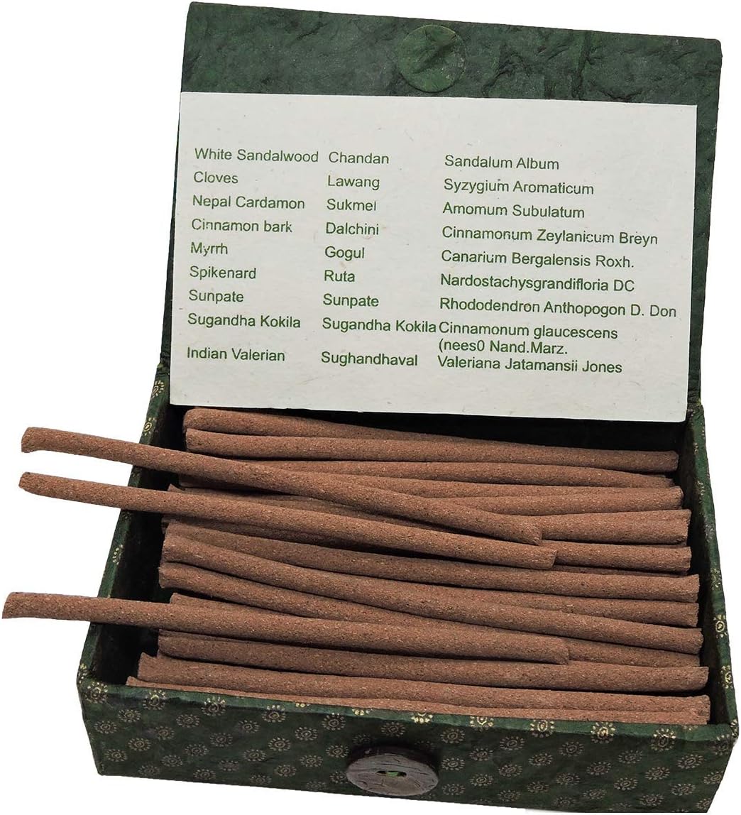 Green Tara Incense in an Eco-Friendly Lokta Paper Gift Box Handmade by Nuns