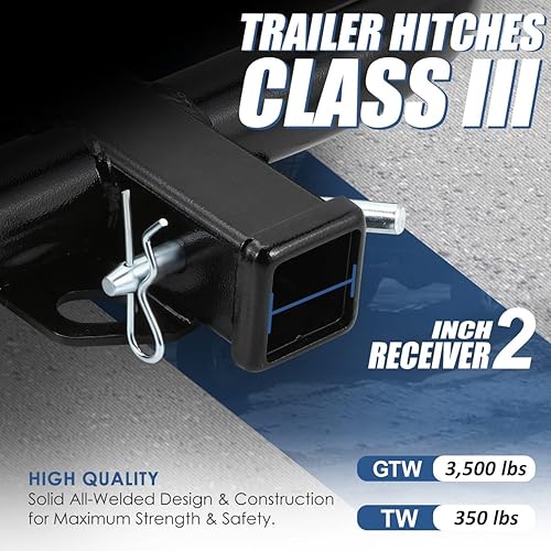 Miniatura 3 de Receptor y pasador de remolque trasero de 2 pulgadas de clase 3 compatible con Honda CRV 2012-2016, recubrimiento en polvo negro