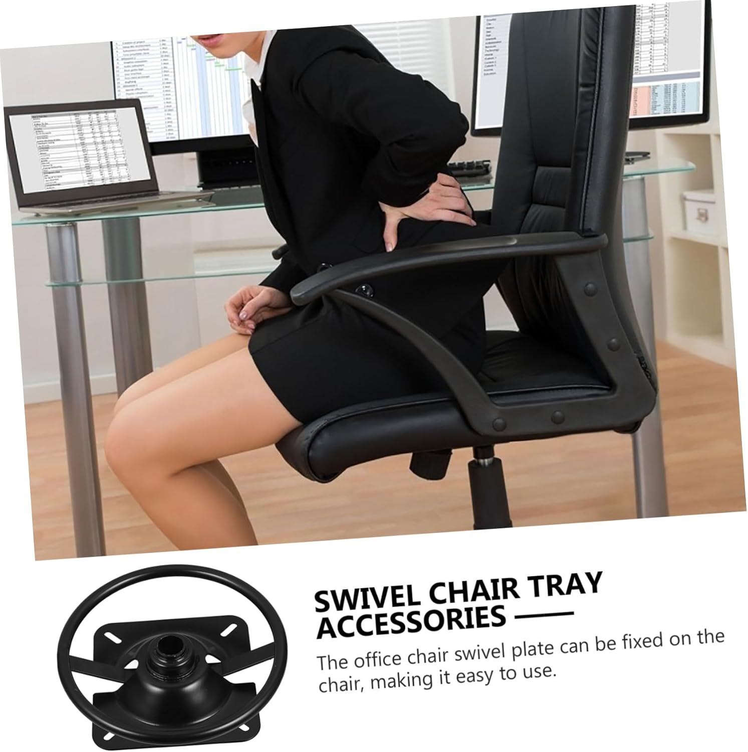 Rocker Chair Swivel Ring Base Replacement Kit Heavy Duty Rotating Plate for Office and Home Furniture Repair Height Construction