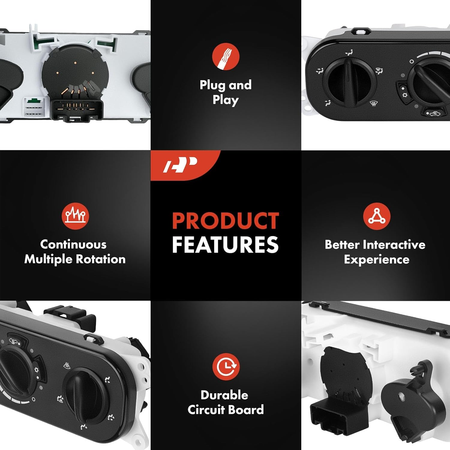 A-Premium A/C Heater Air Conditioning Switch Control Module Compatible with Jeep JL Series Wrangler 2007 2008 2009 2010