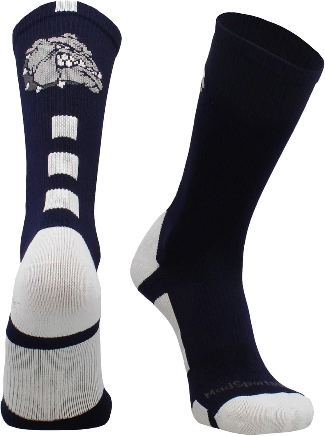 MadSportsStuff Bulldogs Athletic Crew Socks for Football Basketball Boys and Girls