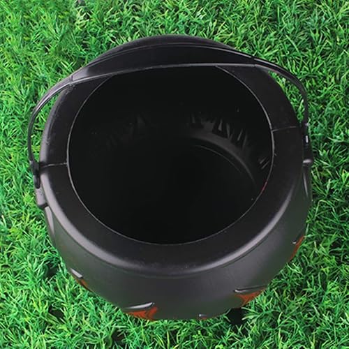 Miniatura 4 de Happyyami Cubo de calabaza de Halloween, cubo de caramelo, cubo de truco o trato, cubo JackoLantern Pail suministros de fiesta de Halloween (negro +