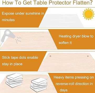 Clear PVC Tablecloth Protector 1.5mm Thick Waterproof & Oilproof Plastic Table Cover Rectangular Soft Glass Dining Table Mat Transparent 60x160cm