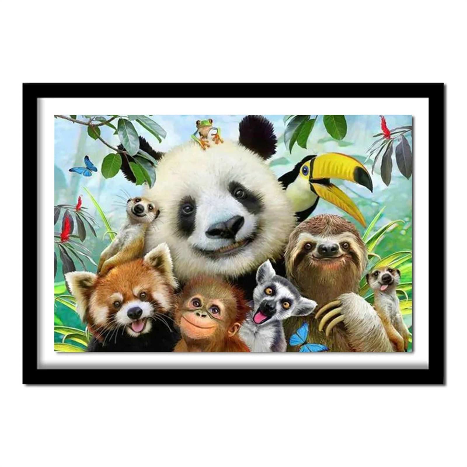 Malowanie według liczb, panda zwierzęca, "zrób to sam", ręcznie malowany, obraz olejny, zestaw dla dorosłych i dzieci, z pędzlami, pigment akrylowy, rysunek, malowanie według numerów, dekoracja domu,