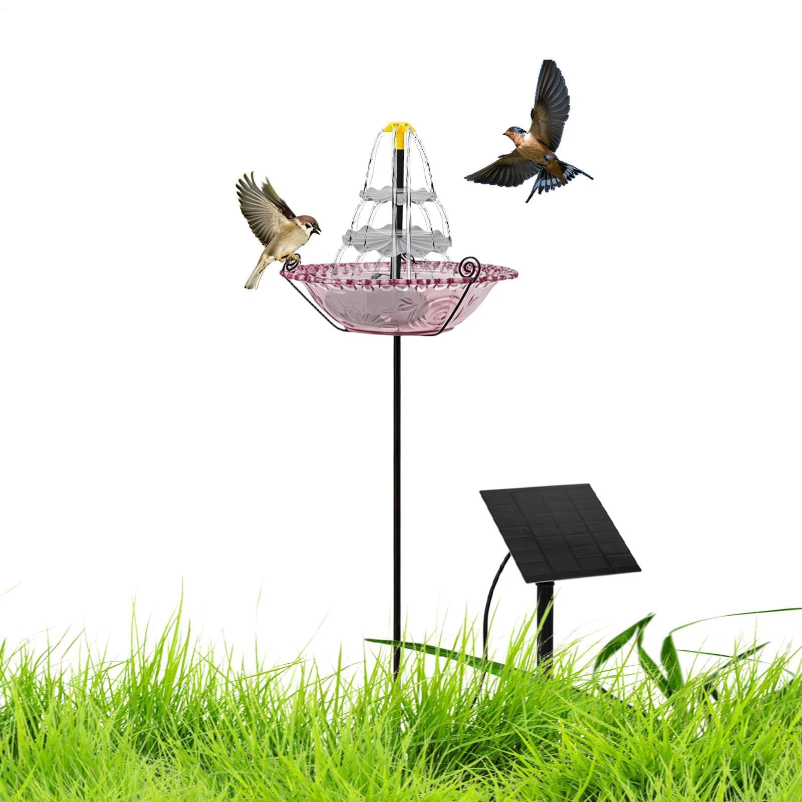 Bebedero para colibríes con fuente solar para decorar la terraza de casa