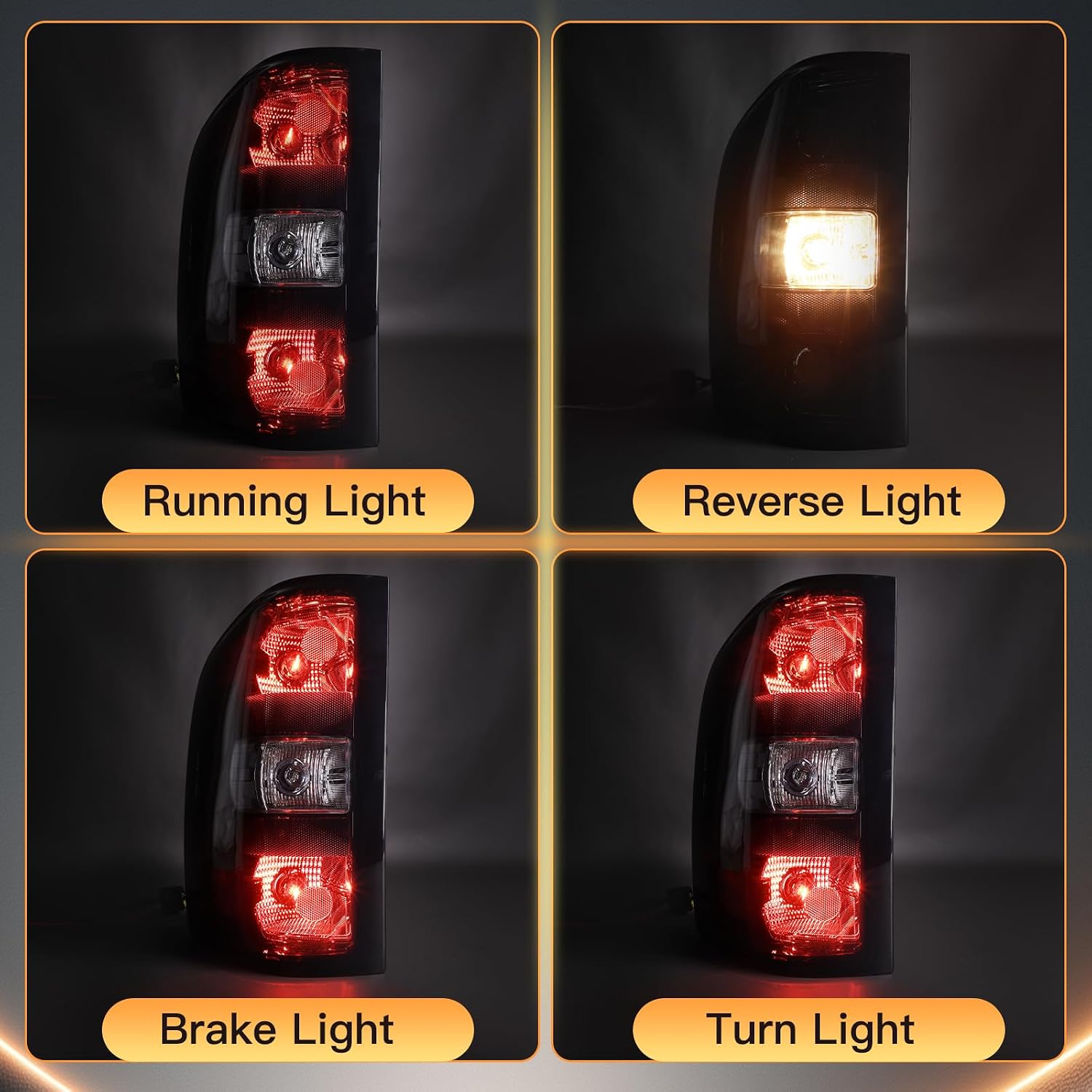 MAYELLO Smoked Black Tail Lights with Red Bulbs fit for 2007–2013 Chevy Silverado 1500, 2007–2014 Silverado 2500/3500 Single Rear Wheel, Plug & Play Upgrade Murdered Out Rear Lamps