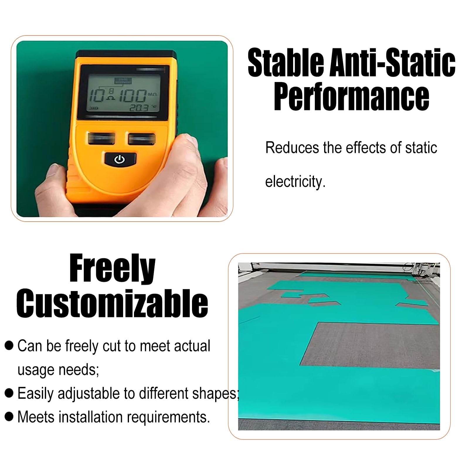 alfombrilla soldadura Longitud 180 CM Rollo De Estera Antiestática Para Escritorio De Reparación De Teléfonos, Líneas De Producción Electrónica Estera Esd(Black,W 70 CM T 0.2 CM)