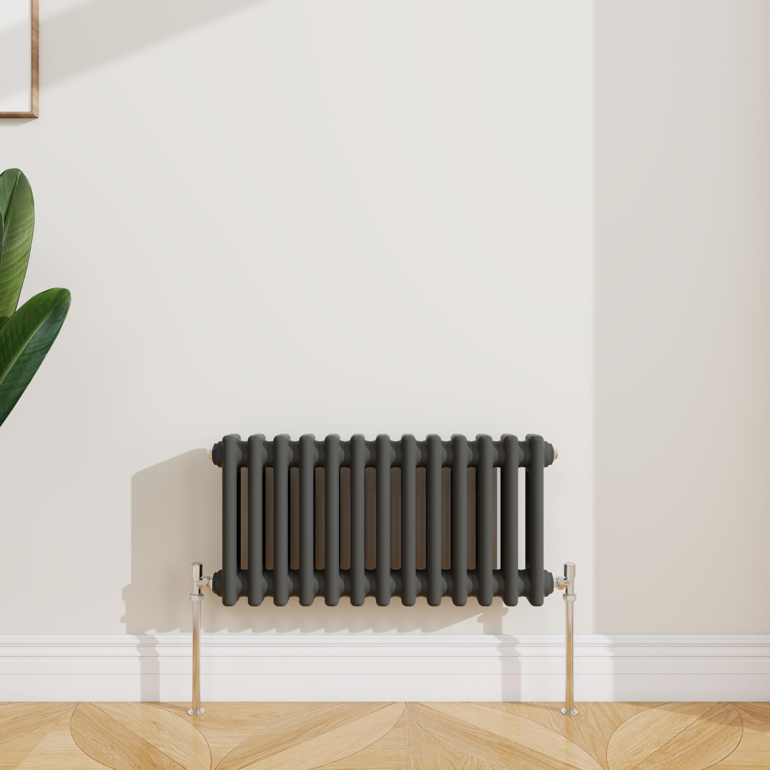 Sline Sanitary Anthracite 300X605mm Cast Iron Style Traditional 2 Column Horizontal Central Heating Radiator