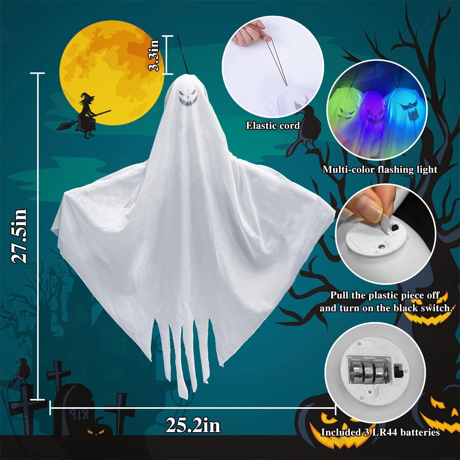 Fantasmas Colgantes De Halloween, Fantasma Volador