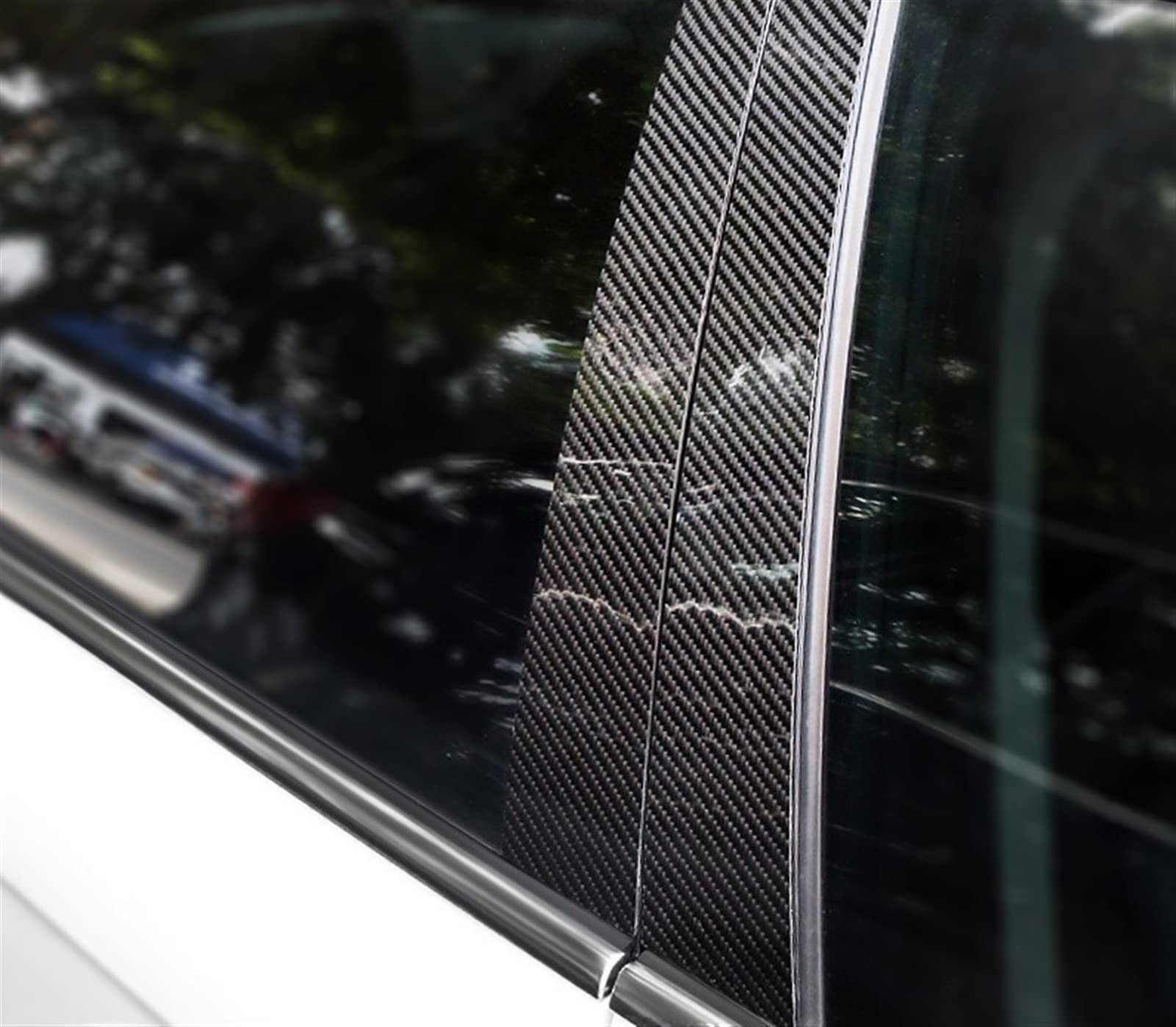 Adesivo for montanti for finestrini auto in fibra di carbonio, for Audi A3 A4 A6 Q5, montanti B for protezione accessori for finiture di copertura Profilo montante porta-finestra(Q5 (2009-2016)