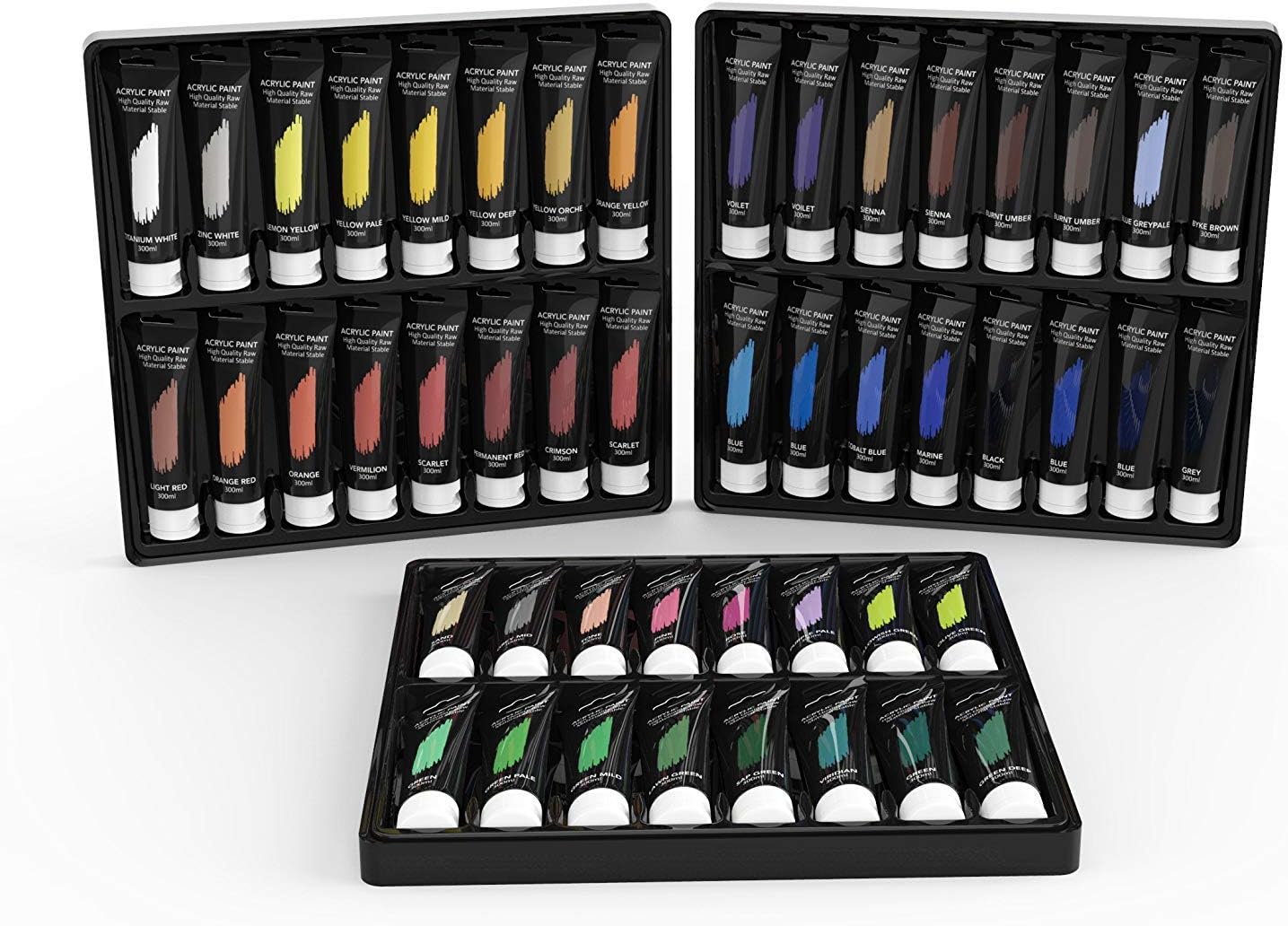 Acrylic Paint Set for Rock Painting - 48 Pack Craft Supplies Kit for Wood, Ceramic, Glass, 3D Model, Plastic and Rocks - Kids, Adults, Beginner and Artists (48x22 ml)
