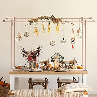 Beyeutao Wooden Over The Table Rod Stand with Clamps Adjustable Table Arch15-47'' Tall 15-90" Length 2 Pack Rod Stand Party Decorations Anniversary wedding Birthday Christmas Halloween