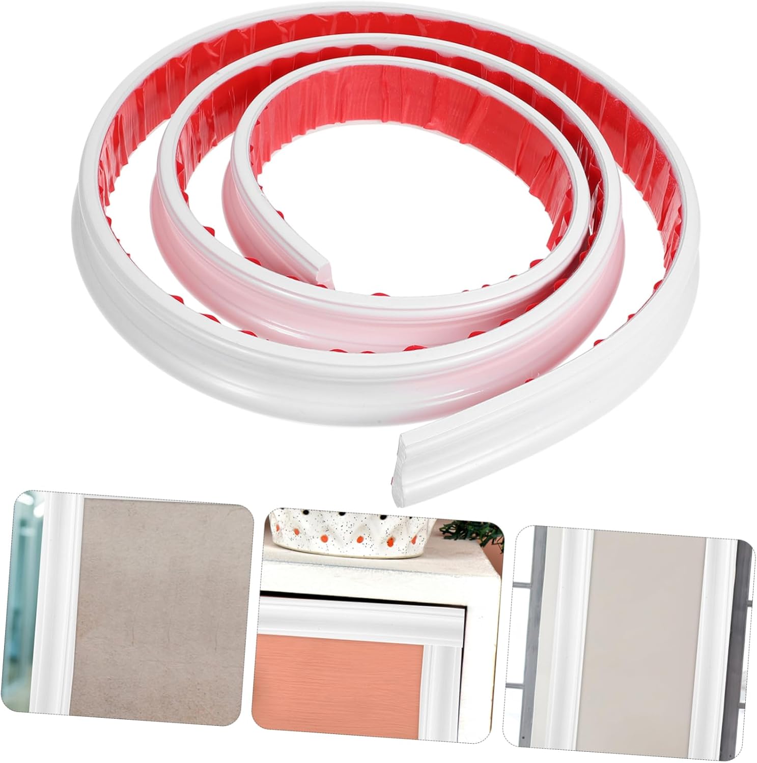 2m Flexible Wall Trim Molding Self-Adhesive Vinyl Tile Trim Edging Wide Peel and Stick Decorative Panel for Furniture and Home Decoration