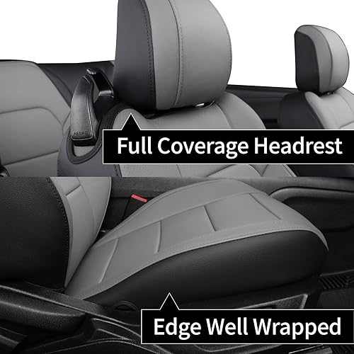 Miniatura 5 de coverdream Mustang - Fundas de asiento de automóvil de cuero personalizadas para Ford Mustang convertible 2015-2025 2026, respaldo de una pieza de