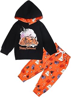 AdoraDouble Baby,Clothing,Baby Girls 0-24m,Hoodies & Tracksuits,Hoodies AdoraDouble Baby Boy Girl Romper Clothes Halloween and Pumpkin Print Stripe Hoodie Baby Boy Girl Halloween Outfit