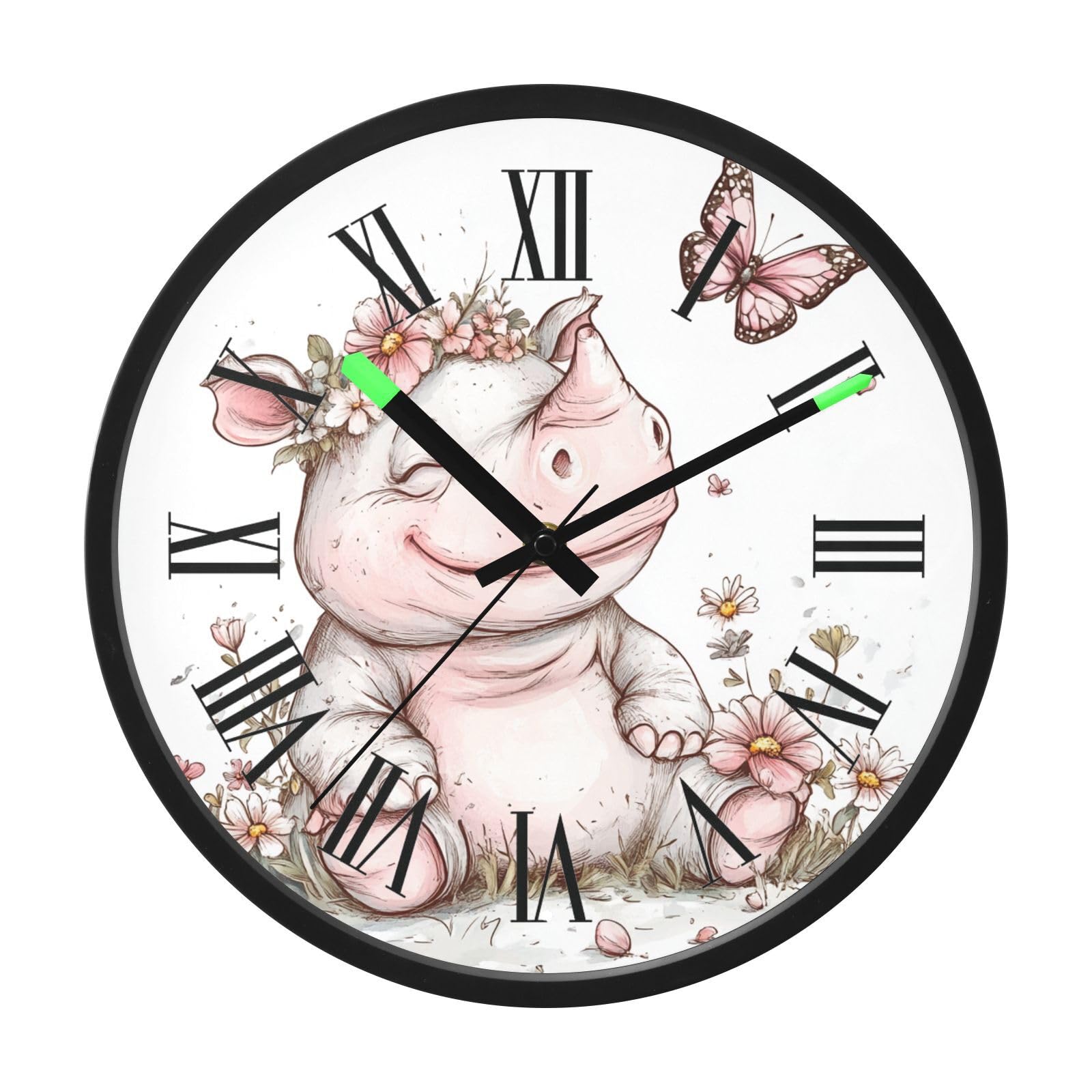 Horloge lumineuse à activation vocale pour salon et bureau silencieuse 30,5 cm