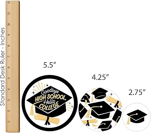 Miniatura 7 de Big Dot of Happiness Goodbye High School, Hello College - Decoración de fiesta de graduación y confeti - Excelente kit de centro de mesa - Juego de