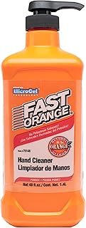 Fast Orange 25148 Pumice Lotion, Heavy Duty Hand Cleaner, Natural Citrus Scent, Waterless Cleaner For Mechanics, Strong Grease Fighter, 48 Oz.