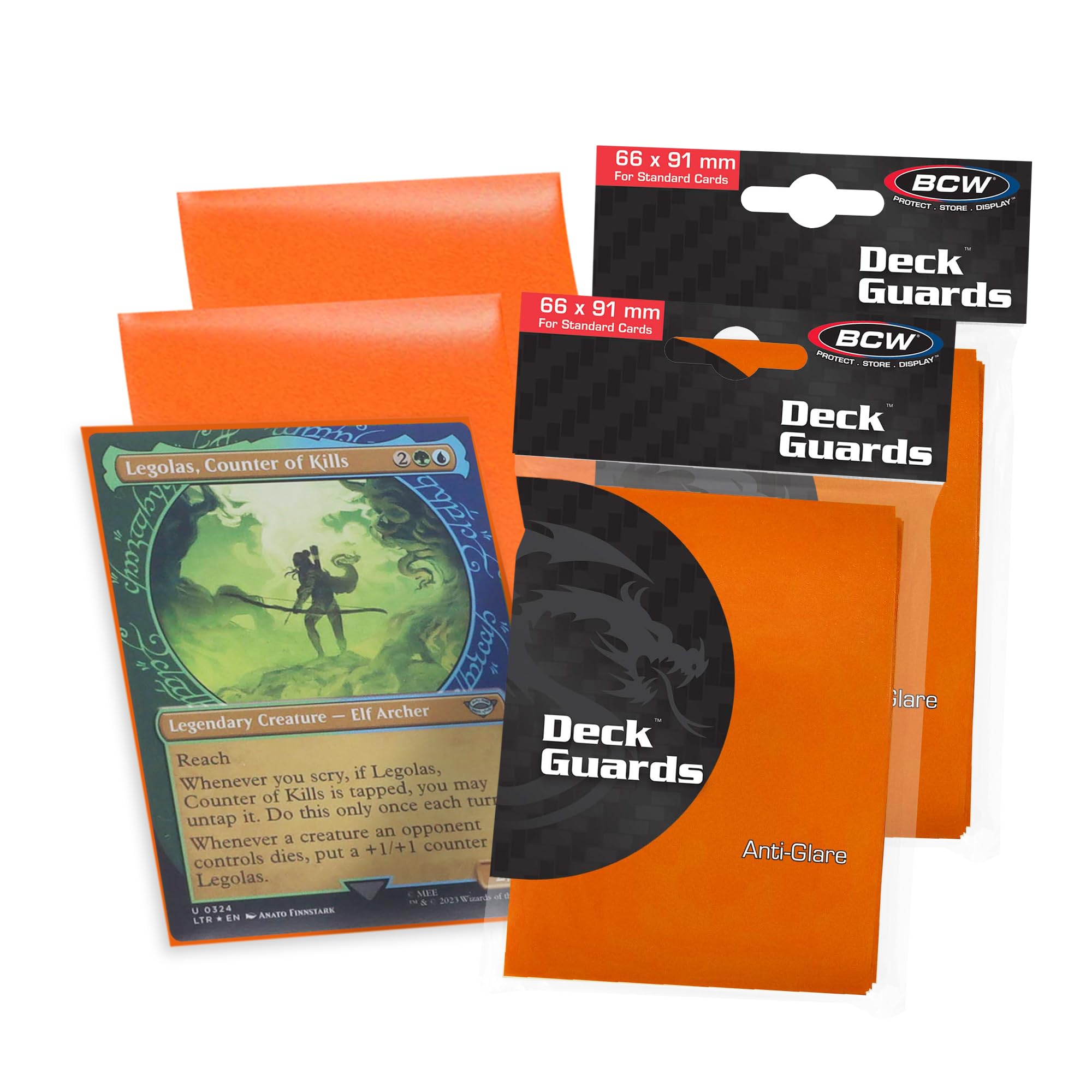 BCW Ethylene Vinyl Acetate (EVA) 100 Orange Card Sleeve Protectors for Gaming Cards like Magic The Gathering MTG, Pokemon, YU-GI-OH! & More