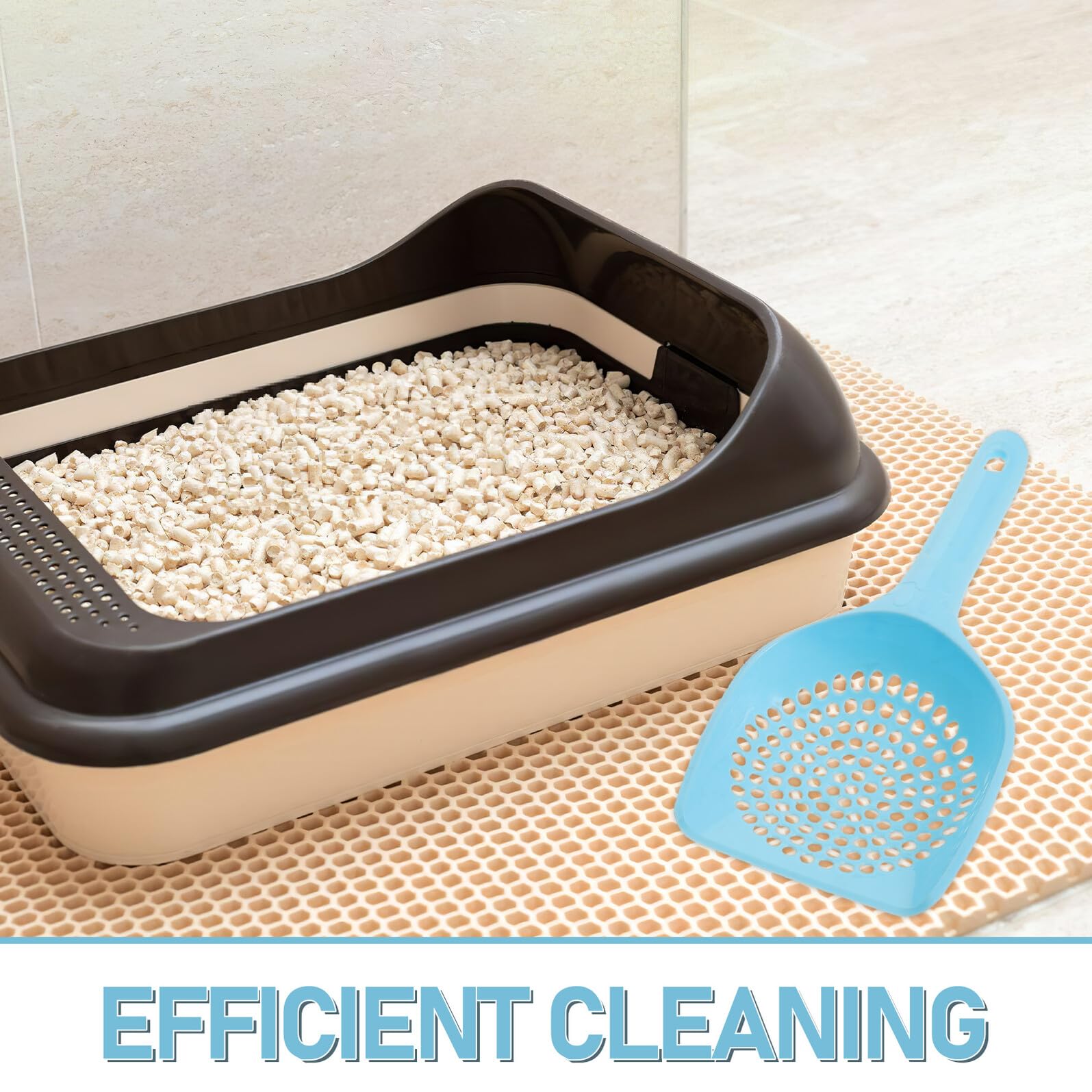 Hohopeti 15 Pezzi Paletta Lettiera Gatti Plastica con Fori Fini per Setaccio Efficiente Scoop Portatile per Pulizia Lettiera Animali Resistente e Adatta Gatti e Cani Rosa Blu Verde