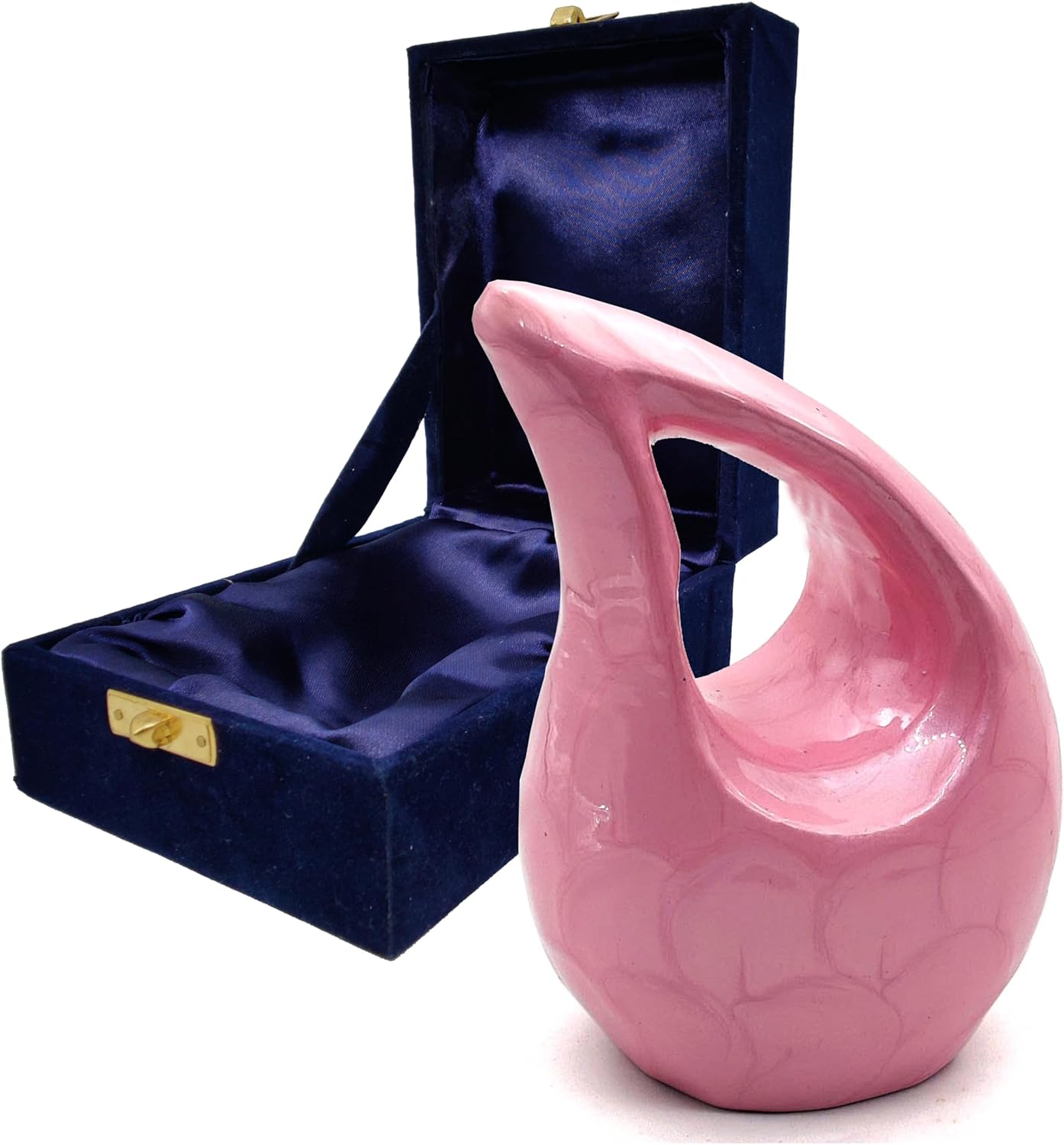 Pink Teardrop Cremation Urn for Human Ashes Adult | Funeral Decorative Urns for Women and Men Carefully Handcrafted Keepsake Cremation Heart Shaped Urn Comes with Gift Box