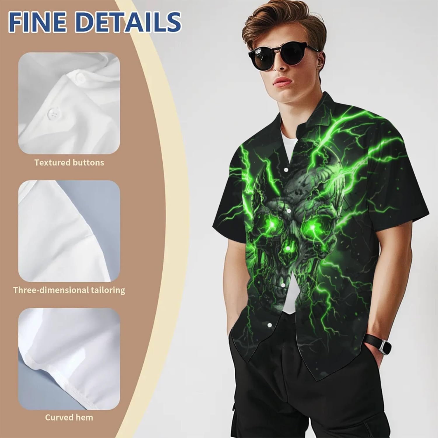 3D Pattern Print Shirt with UniqueDesign Stylish Casual Wear Creative Graphic Shirt Comfortable Fit Perfect for Everyday - Image 3
