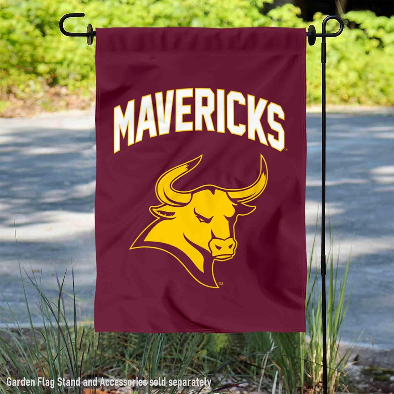 College Flags & Banners Co. Colorado Mesa Mavericks Wordmark Logo Garden Banner Flag - Image 2