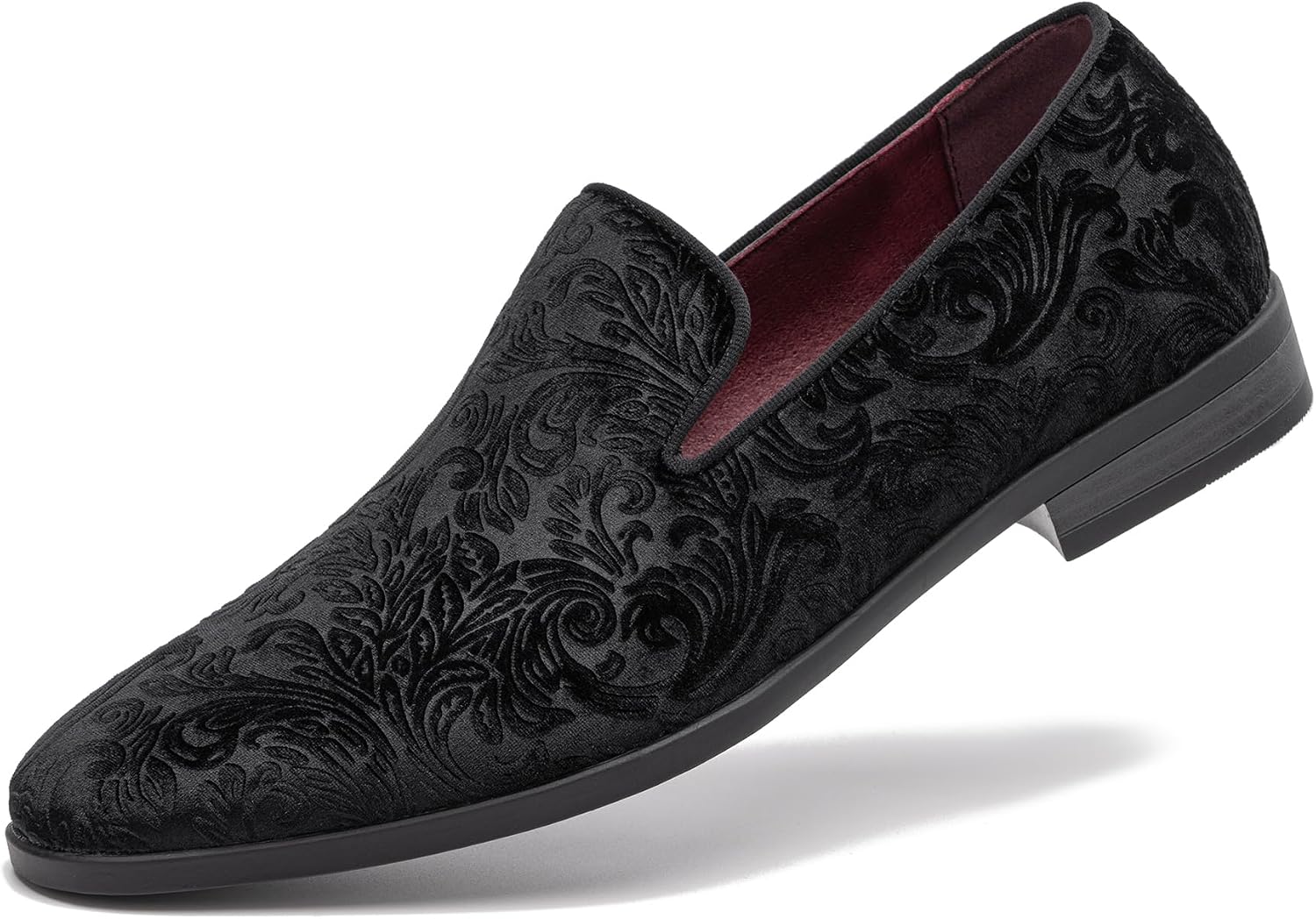 Temeshu Men's Velvet Loafers Luxury Slip On Tuxedo Dress Shoes