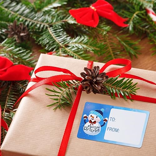 Vista 112 de Outus 500 etiquetas de Navidad, etiquetas autoadhesivas de regalo para regalos de Navidad, etiquetas de nombre de Navidad, etiquetas para papel