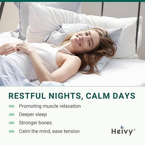 Miniatura 6 de Heivy Glicinato de magnesio puro de 500 mg con vitamina B6, 100% quelado y purificado apoya el alivio nervioso, ayuda para dormir y apoyo muscular